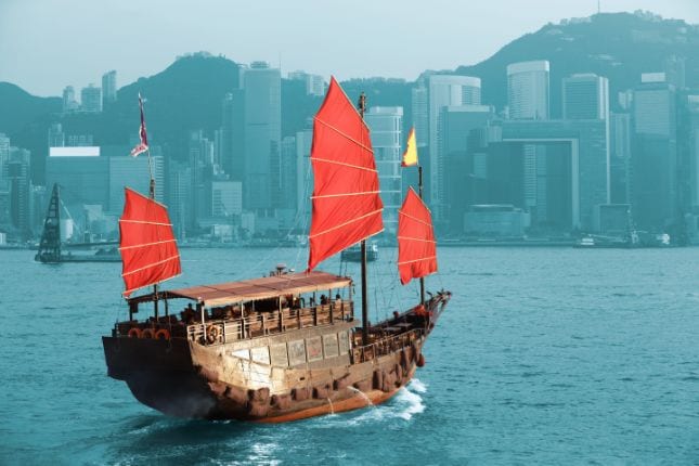 Hong Kong Junk Boat Ride Landscape Image